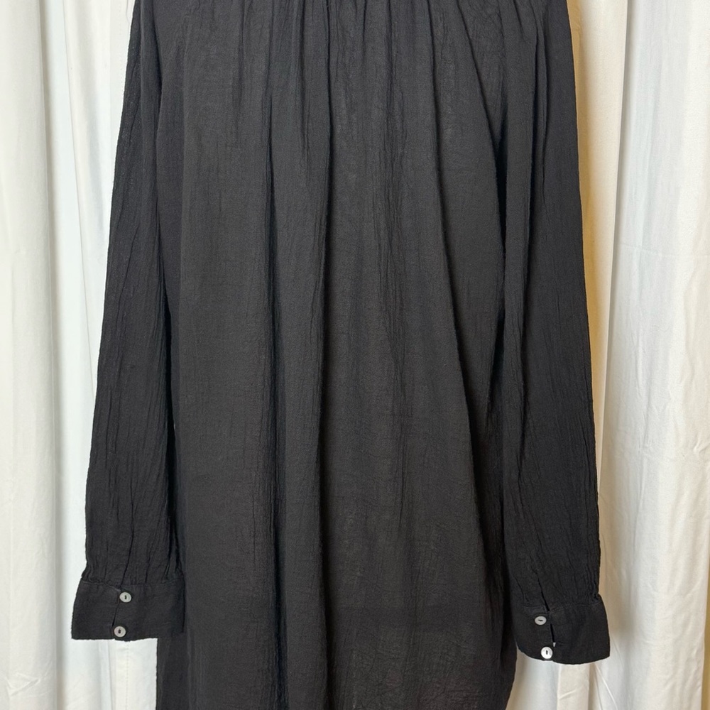 Honorine Paola Dress Cotton Gauze Coverup Black Oversized Womens Small - Picture 8 of 10